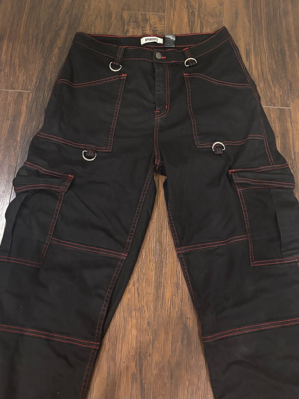 Hot Topic - Aphrodite Black Cargos with Red Stitching
